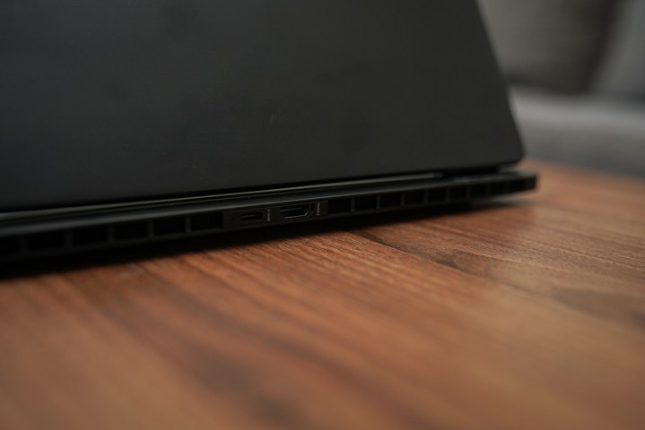 Back ports on the HP Omen Transcend 14.