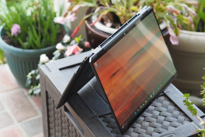 HP Spectre x360 16 2024 front view showing tent mode.